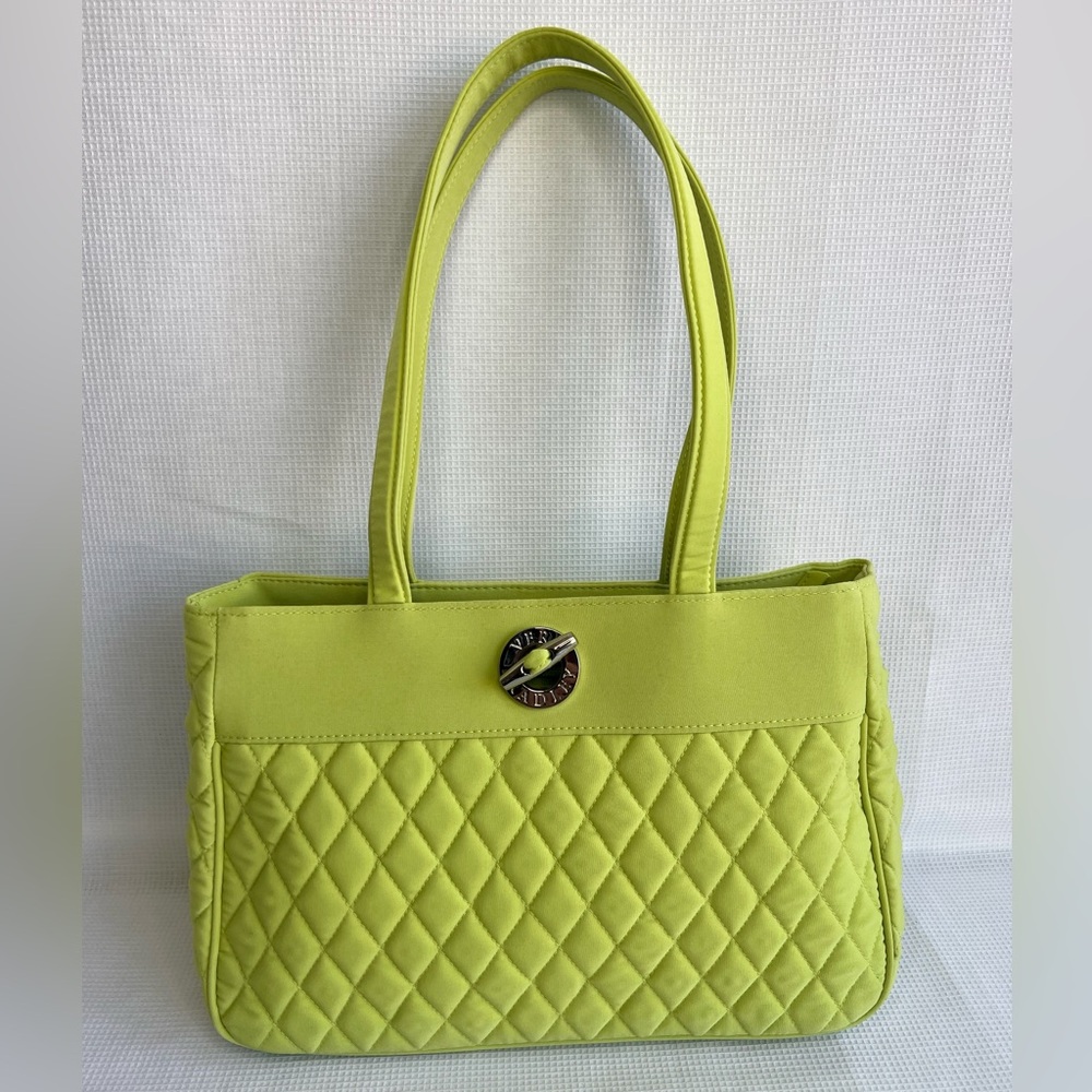 Vera Bradley Toggle Tote Key Lime Green Quilted Shoulder Bag Purse
